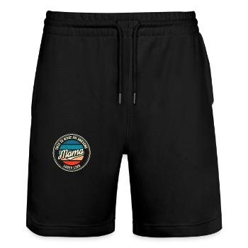 Bester Mama Muttertag Mutter Mom Retro Geschenk - Stanley/Stella Unisex Bio Joggingshorts Trainer  - Schwarz - Vorne - Nik (191cm) & Marisol (170cm)