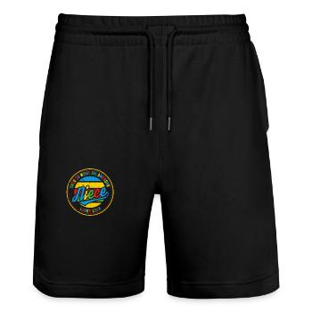 so sieht die beste Nichte der Welt aus Geschenk - Stanley/Stella Unisex Bio Joggingshorts Trainer  - Schwarz - Vorne - Nik (191cm) & Marisol (170cm)