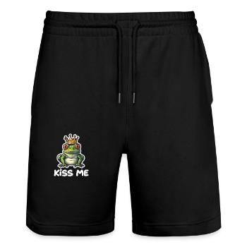 Schöner lustiger Frosch Valentinstag - Stanley/Stella Unisex Bio Joggingshorts Trainer  - Schwarz - Vorne - Nik (191cm) & Marisol (170cm)
