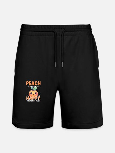 Peach Kawaii - Stanley/Stella Trainer Unisex Organic Jogging Shorts - black