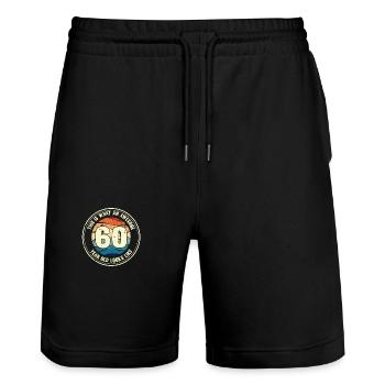60e anniversaire pour que vous voyiez avec 60 cadeaux rétro - Short de jogging bio TRAINER Stanley/Stella unisexe - noir - Devant - Nik (191cm) & Marisol (170cm)
