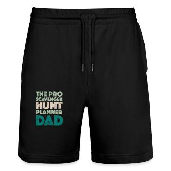 The Pro Scavenger Hunt Planner Dad - Stanley/Stella Unisex Bio Joggingshorts Trainer  - Schwarz - Vorne - Nik (191cm) & Marisol (170cm)