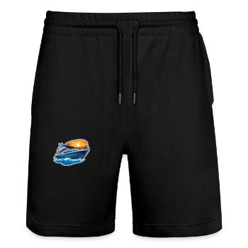 Yacht boat - Short de jogging bio TRAINER Stanley/Stella unisexe - noir - Devant - Nik (191cm) & Marisol (170cm)