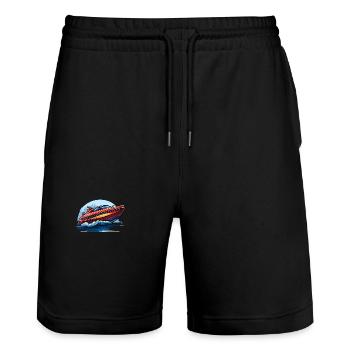 Motorboot - Stanley/Stella Unisex Bio Joggingshorts Trainer  - Schwarz - Vorne - Nik (191cm) & Marisol (170cm)