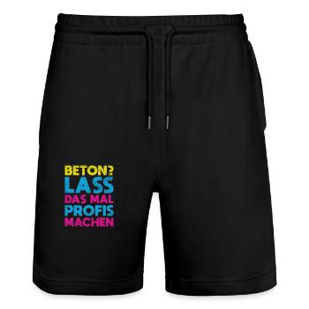 Beton? Lass Das Mal Profis Machen - Stanley/Stella Unisex Bio Joggingshorts Trainer  - Schwarz - Vorne - Nik (191cm) & Marisol (170cm)