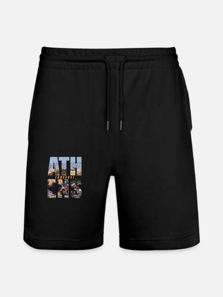 Athens Greece Souvenir - Stanley/Stella Trainer Unisex Organic Jogging Shorts - black