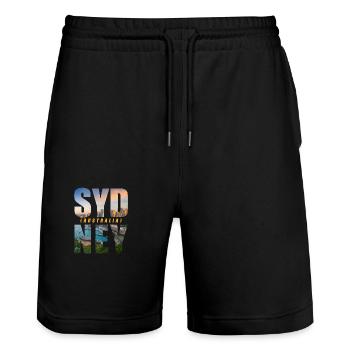 Sydney Australie Souvenir - Short de jogging bio TRAINER Stanley/Stella unisexe - noir - Devant - Nik (191cm) & Marisol (170cm)