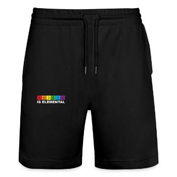 Elementary inclusion - Stanley/Stella Trainer Unisex Organic Jogging Shorts - black - Front - Nik (191cm) & Marisol (170cm)