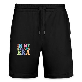 Canada Retro Groovy - Short de jogging bio TRAINER Stanley/Stella unisexe - noir - Devant - Nik (191cm) & Marisol (170cm)
