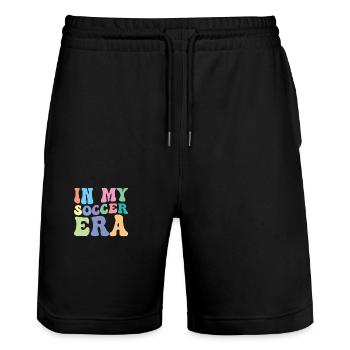 Soccer Player Women's Soccer Soccer Girl - Stanley/Stella Trainer Unisex Organic Jogging Shorts - black - Front - Nik (191cm) & Marisol (170cm)