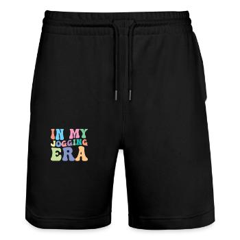 Jogging Retro Groovy dans le mien - Short de jogging bio TRAINER Stanley/Stella unisexe - noir - Devant - Nik (191cm) & Marisol (170cm)