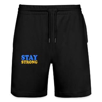 Stay strong - Stanley/Stella Unisex Bio Joggingshorts Trainer  - Schwarz - Vorne - Nik (191cm) & Marisol (170cm)