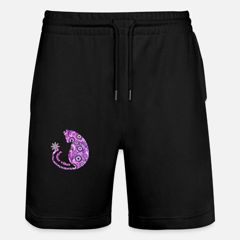 Cat with snowflake E 6 - Stanley/Stella Trainer Unisex Organic Jogging Shorts - black