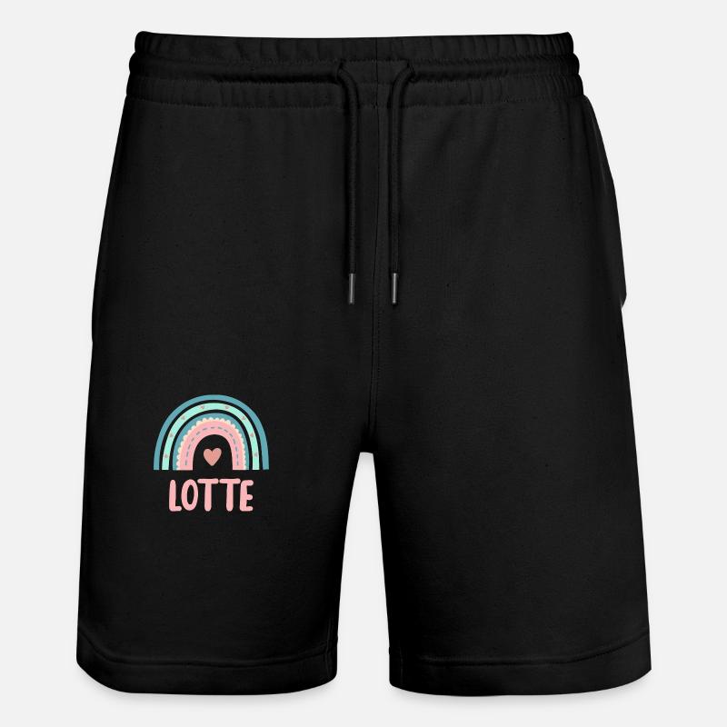 Lotte Name Regenbogen Baby - Stanley/Stella Unisex Bio Joggingshorts Trainer  - Schwarz