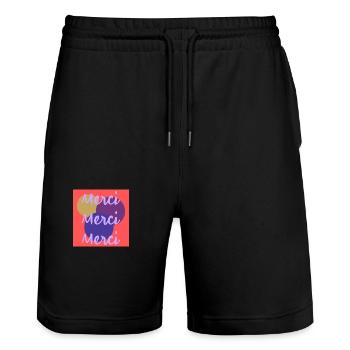 MERCI. MERCI MAÎTRESSE. CADEAU MAÎTRESSE. VACANCES - Short de jogging bio TRAINER Stanley/Stella unisexe - noir - Devant - Nik (191cm) & Marisol (170cm)