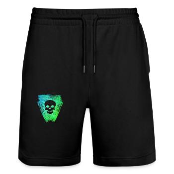 Skull 2 E 5 - Stanley/Stella Trainer Unisex Organic Jogging Shorts - black - Front - Nik (191cm) & Marisol (170cm)