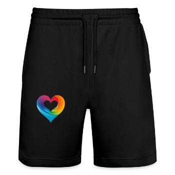Amour pour la communauté LGBTQIA+ - Short de jogging bio TRAINER Stanley/Stella unisexe - noir - Devant - Nik (191cm) & Marisol (170cm)