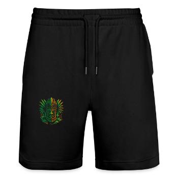 Tiki Mask Hawaii | Aloha Vibes - Short de jogging bio TRAINER Stanley/Stella unisexe - noir - Devant - Nik (191cm) & Marisol (170cm)