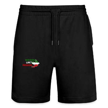 Women life freedom - Stanley/Stella Unisex Bio Joggingshorts Trainer  - Schwarz - Vorne - Nik (191cm) & Marisol (170cm)