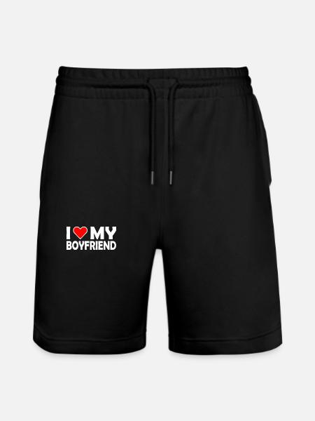 I love my boyfriend - Stanley/Stella Trainer økologisk unisex-løpeshorts - svart