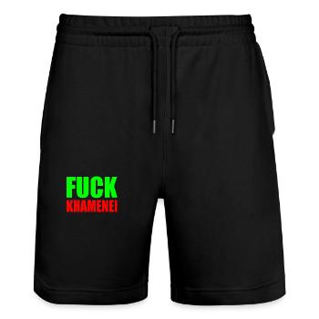 Fuck khamenei Chamenei - iran - Stanley/Stella Unisex Bio Joggingshorts Trainer  - Schwarz - Vorne - Nik (191cm) & Marisol (170cm)