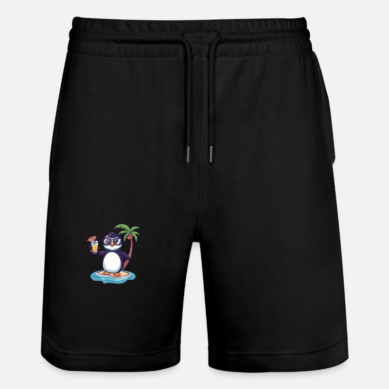 Pinguin Insel Sommer Palme - Stanley/Stella Unisex Bio Joggingshorts Trainer  - Schwarz