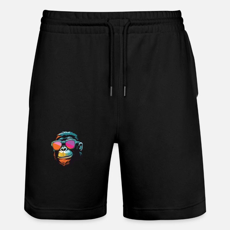 Tête de singe Cool Monkey - Short de jogging bio TRAINER Stanley/Stella unisexe - noir