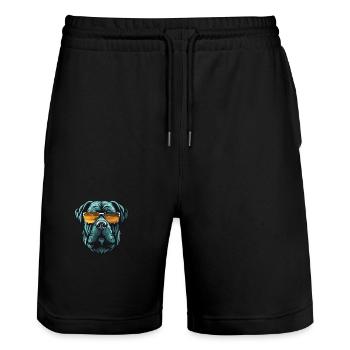 Mastiff Hund Kopf Cool - Stanley/Stella Unisex Bio Joggingshorts Trainer  - Schwarz - Vorne - Nik (191cm) & Marisol (170cm)