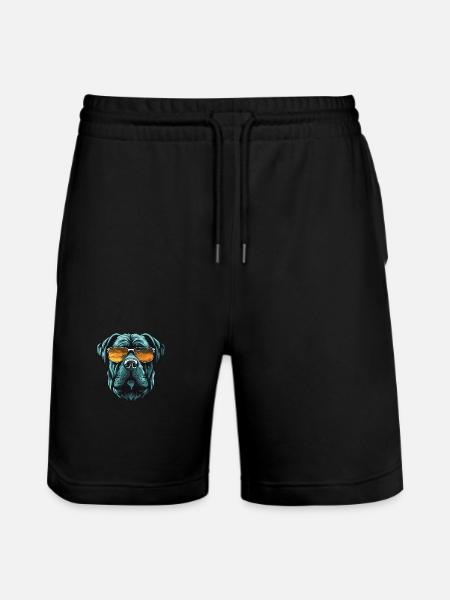 Mastiff Dog Head Cool - Stanley/Stella Trainer Unisex Organic Jogging Shorts - black