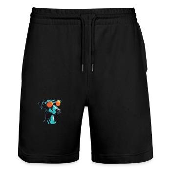 Tête de chien lévrier Cool - Short de jogging bio TRAINER Stanley/Stella unisexe - noir - Devant - Nik (191cm) & Marisol (170cm)