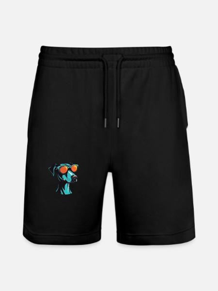 Greyhound Dog Head Cool - Stanley/Stella Trainer Unisex Organic Jogging Shorts - black