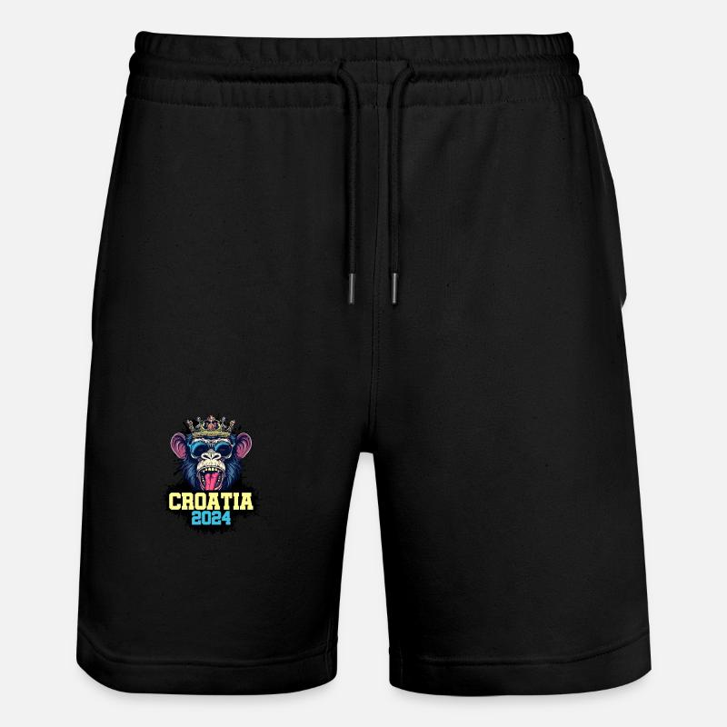 Croatie 2024 Singe - Short de jogging bio TRAINER Stanley/Stella unisexe - noir