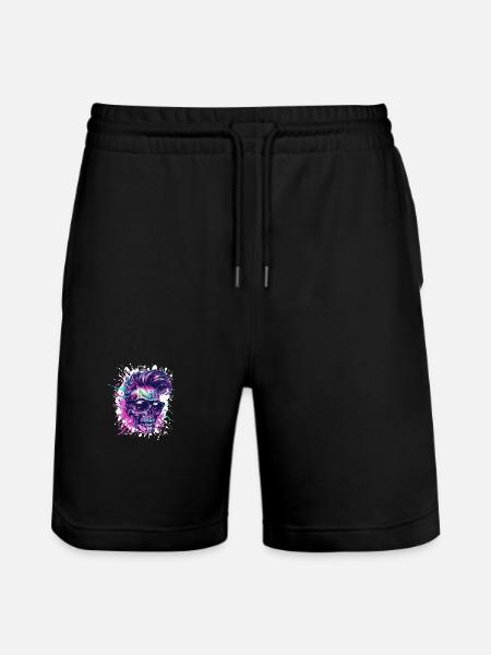 Techno Skeleton Party - Stanley/Stella Trainer Unisex Organic Jogging Shorts - black