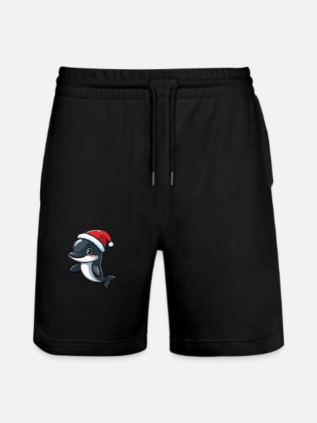 Dauphin Noël mignon - Short de jogging bio TRAINER Stanley/Stella unisexe - noir