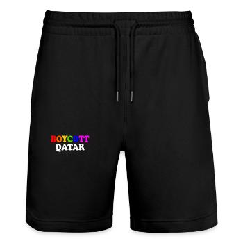 Boycott qatar - Short de jogging bio TRAINER Stanley/Stella unisexe - noir - Devant - Nik (191cm) & Marisol (170cm)