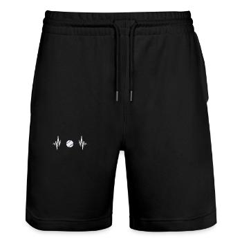 Battements de cœur de baseball - Short de jogging bio TRAINER Stanley/Stella unisexe - noir - Devant - Nik (191cm) & Marisol (170cm)