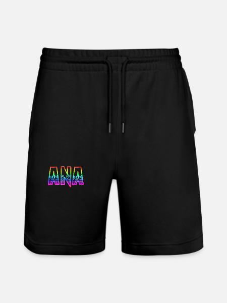 ana rs regenbogen - Stanley/Stella Unisex Bio Joggingshorts Trainer  - Schwarz