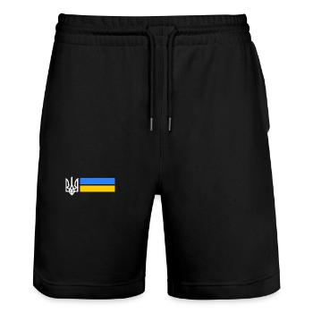 Ukraine - Stanley/Stella Unisex Bio Joggingshorts Trainer  - Schwarz - Vorne - Nik (191cm) & Marisol (170cm)