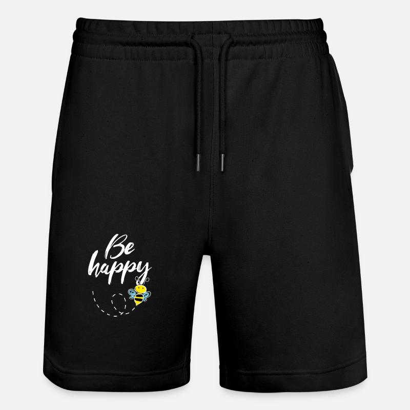 Be Happy Bee - Stanley/Stella Trainer Unisex Organic Jogging Shorts - black