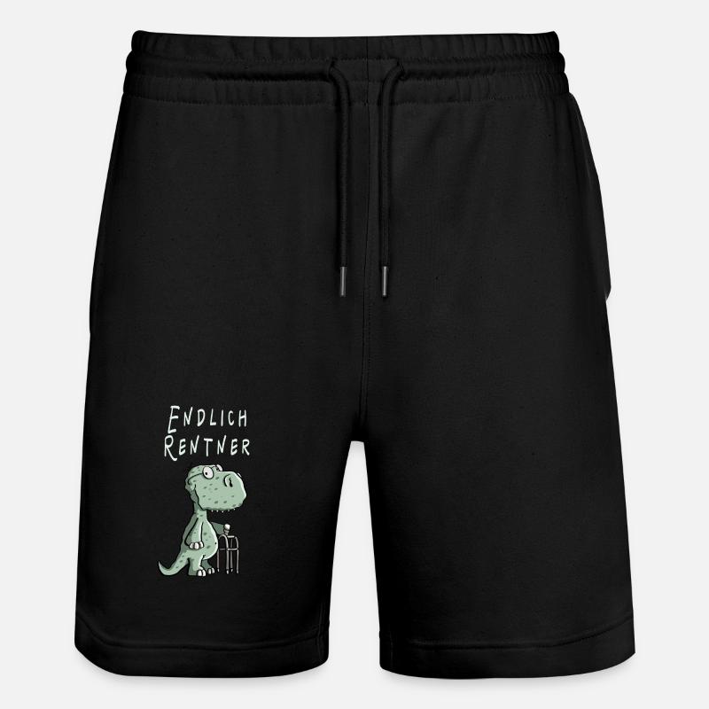 Endlich Rentner Dinosaurier - Opa - Stanley/Stella Unisex Bio Joggingshorts Trainer  - Schwarz