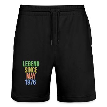 Légende Depuis mai 1976 - Short de jogging bio TRAINER Stanley/Stella unisexe - noir - Devant - Nik (191cm) & Marisol (170cm)