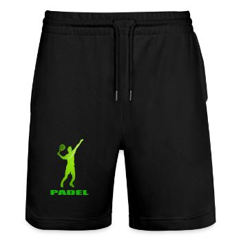 Padel - Stanley/Stella Trainer Unisex Organic Jogging Shorts - black - Front - Nik (191cm) & Marisol (170cm)