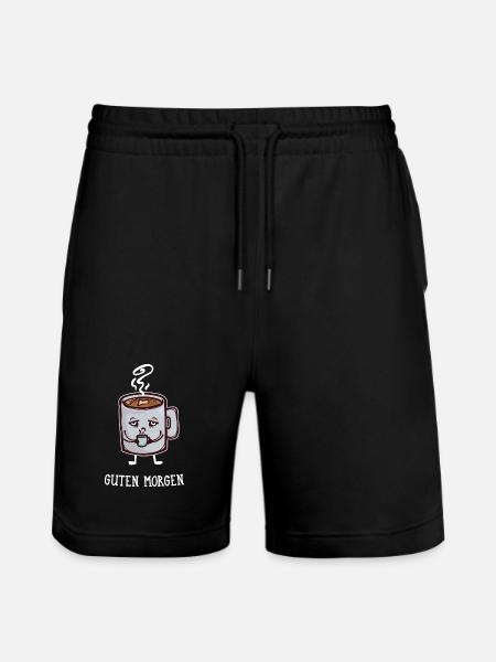 Frühstück Kaffee Koffein Statement Kaffeetrinker - Stanley/Stella Unisex Bio Joggingshorts Trainer - Schwarz