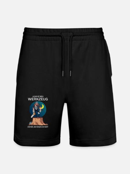 Lumberjack and his tools - Stanley/Stella Trainer Unisex Organic Jogging Shorts - black