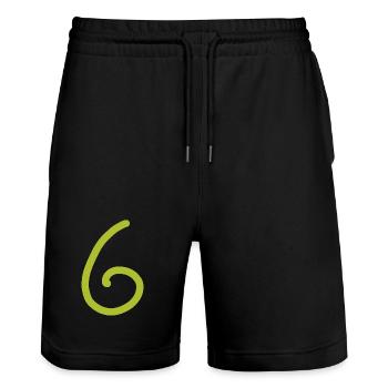 6 Nummer sechs Zahl grün Geburtstag - Stanley/Stella Unisex Bio Joggingshorts Trainer  - Schwarz - Vorne - Nik (191cm) & Marisol (170cm)