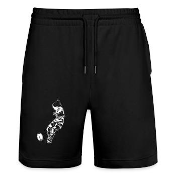 Rugby Player Girls - Stanley/Stella Trainer Unisex Organic Jogging Shorts - black - Front - Nik (191cm) & Marisol (170cm)