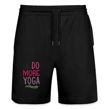Faites plus de yoga - Short de jogging bio TRAINER Stanley/Stella unisexe - noir - Devant - Nik (191cm) & Marisol (170cm)