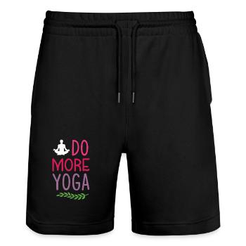 Vers plus de yoga - Short de jogging bio TRAINER Stanley/Stella unisexe - noir - Devant - Nik (191cm) & Marisol (170cm)