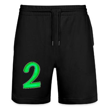 2 - Stanley/Stella Unisex Bio Joggingshorts Trainer  - Schwarz - Vorne - Nik (191cm) & Marisol (170cm)