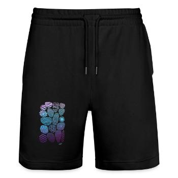 Stones - Stanley/Stella Trainer Unisex Organic Jogging Shorts - black - Front - Nik (191cm) & Marisol (170cm)